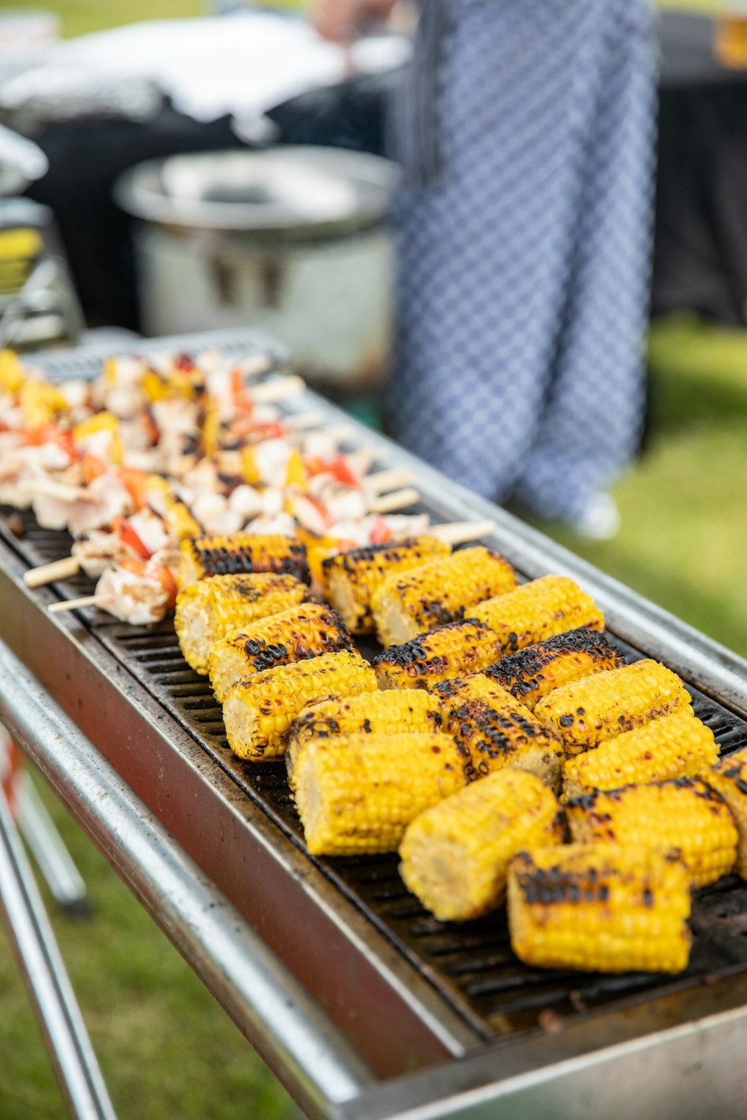 vegetable skewers on grill