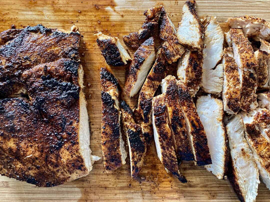 grilled chicken pieces