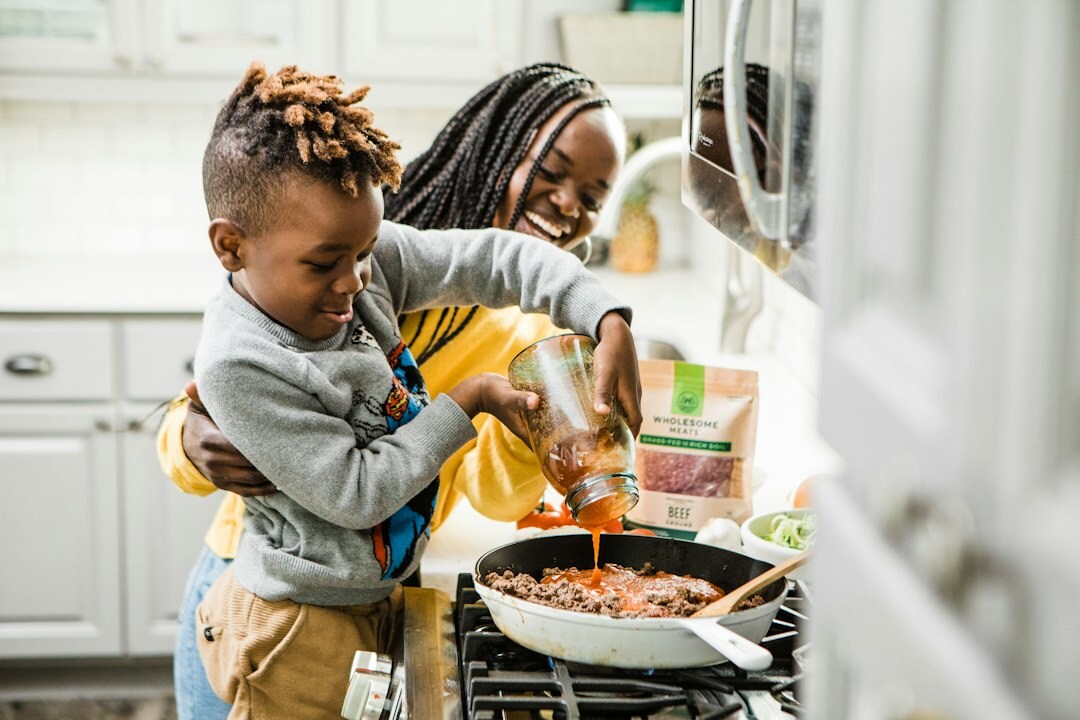 family cooking together
